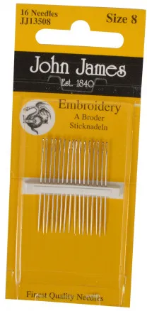 Agujas de bordar John James Talla 8 - 16 uds
