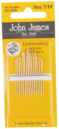 Agujas de bordar John James Talla 5/10 - 16 uds