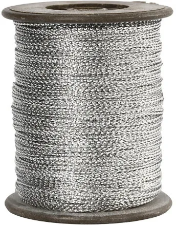 Hilo, plata, grosor 0,5 mm, 100 m/1 rollo.
