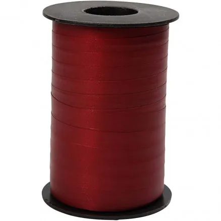 Cinta de regalo, rojo oscuro, A: 10 mm, mate, 250 m/1 rollo.