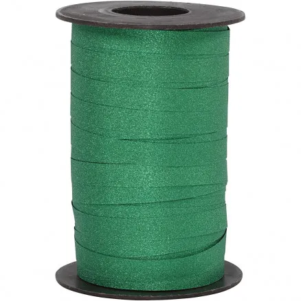 Cinta de regalo, verde, A: 10 mm, brillo, 100 m/ 1 rollo.