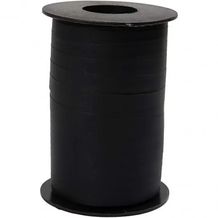 Cinta de regalo, negra, L: 10 mm, mate, 250 m/1 rollo.