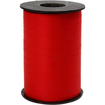 Cinta de regalo, roja, L: 10 mm, mate, 250 m/ 1 rollo.