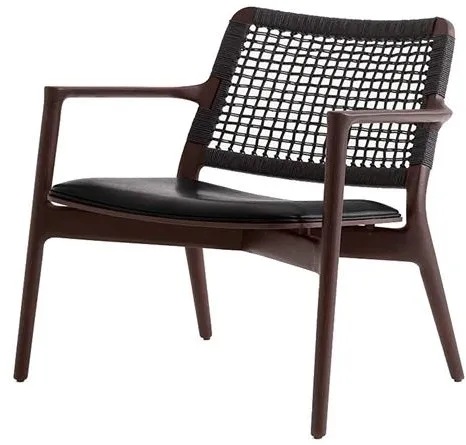 Vipp 488 Cabin Sillón de cuero negro/roble oscuro