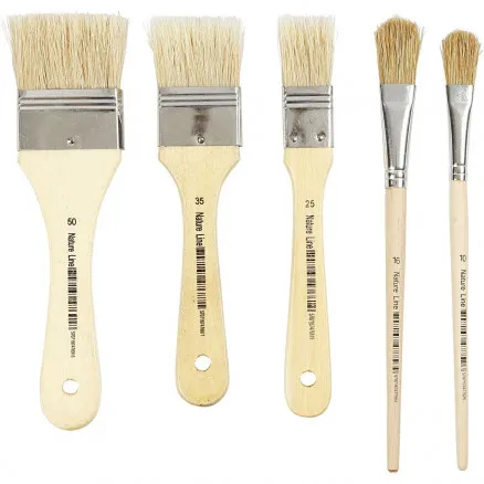 Pincel para barniz, L: 18,5-21,5 cm, A: 13-50 mm, plano, 10 uds./1 paquete.