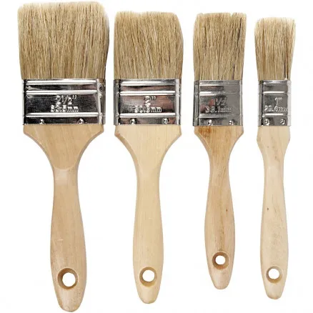 Pincel de escenario, L: 19,5-21 cm, A: 25-63 mm, plano, 4 uds./4 pk.