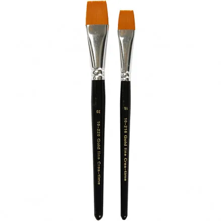 Pinceles Gold Line, nº 16+20, A: 17+24 mm, planos, 2 uds.